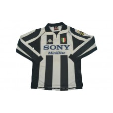 Juventus 97/98 Home Black&White Long Sleeve Soccer Jersey